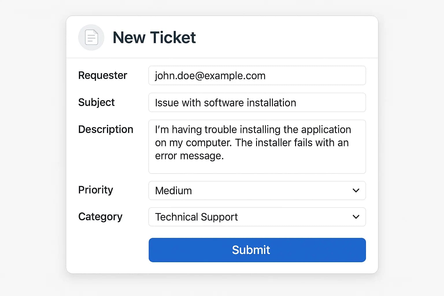 Ticket Creation