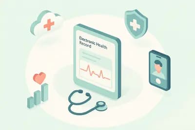 Hospital with doctors and patients